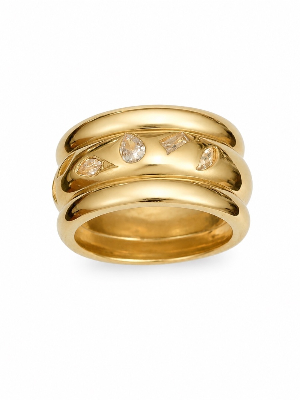 House of Harlow 1960 Polished Gold-Tone Dome Cutout Ring